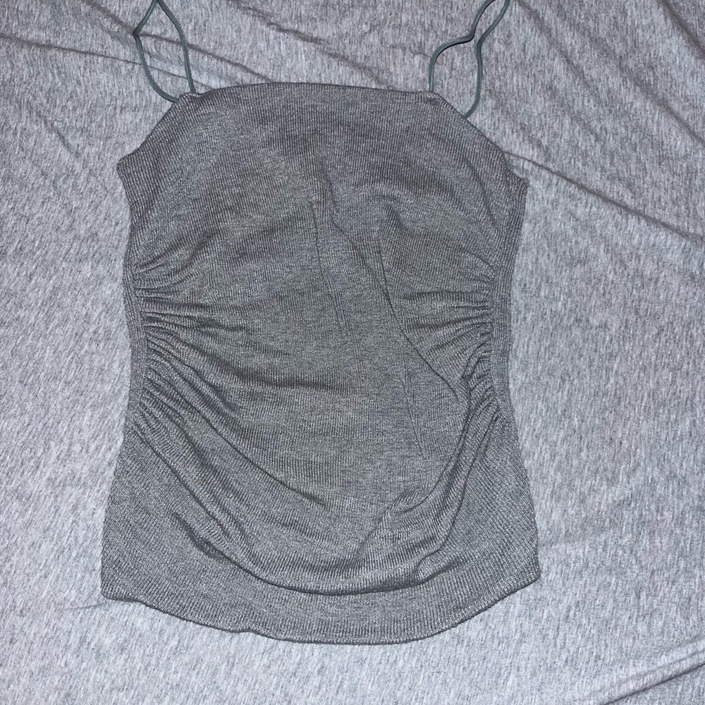 gray scrunch tank